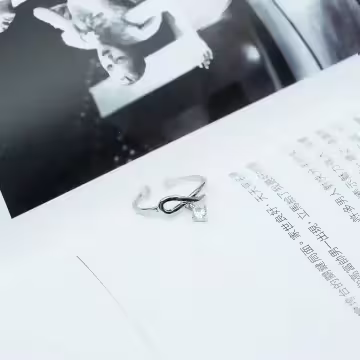 925銀飾×繞結垂鑽×開口戒指