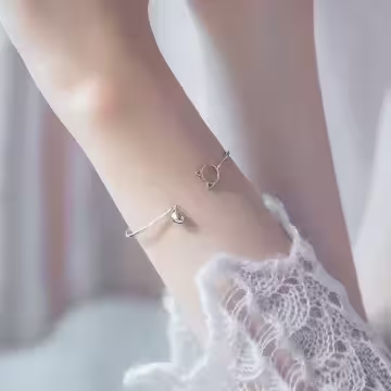 925銀飾×貓咪鈴鐺×開口手環