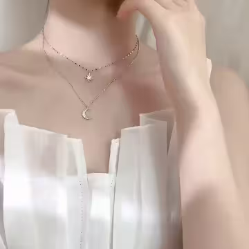925銀飾×披星戴月×雙層鎖骨項鍊