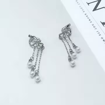 珍珠垂簾流蘇×吊墜耳環