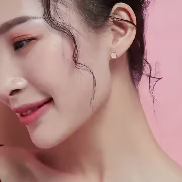 925銀針×粉紅甜心鼠×耳針