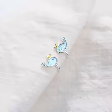 小藍鯨×U型耳骨耳夾