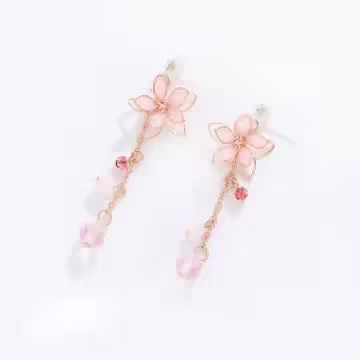 粉櫻綻開×吊墜耳環