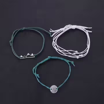 指南針高山圓珠×三套件抽繩手鍊組