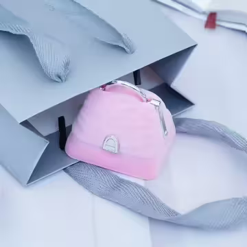 粉紅口金包×適用戒指/項鍊/手鍊×絨布盒