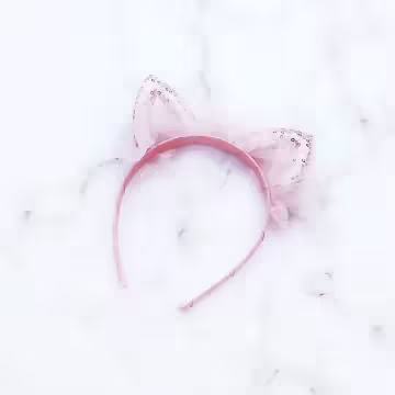 蕾絲貓耳朵抓皺×髮箍×共三色