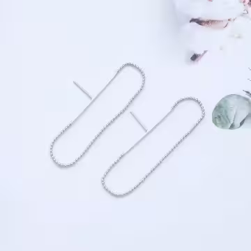 925銀針×隨性圓珠鍊條×耳針