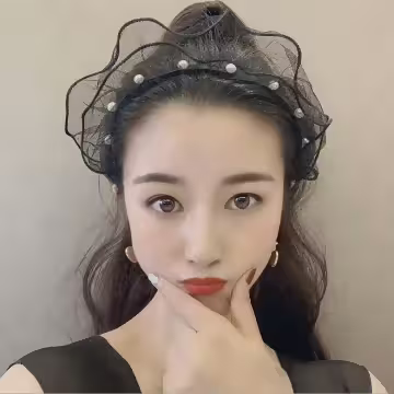 黑蕾絲珍珠×髮箍