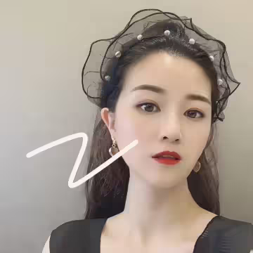 黑蕾絲珍珠×髮箍