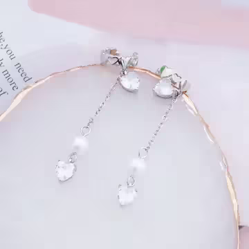 愛心環繞垂鑽&times;U型耳骨耳夾