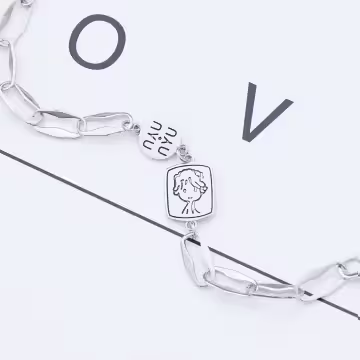 鏤空鍊條卡通人物像×手鍊