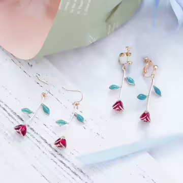 風中的玫瑰×吊墜耳勾