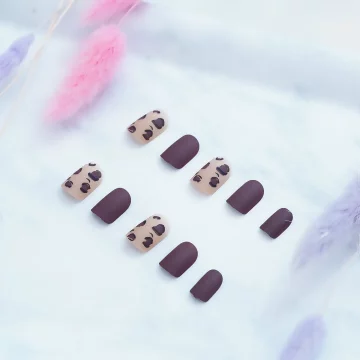 奶茶豹紋棕咖霧面×穿戴式手指甲片×二十四入.avif