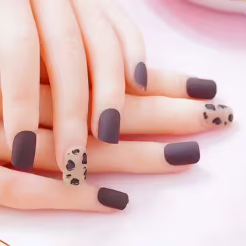奶茶豹紋棕咖霧面×穿戴式手指甲片×二十四入