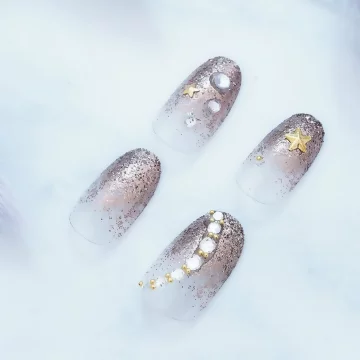 星空駝灰透明漸層亮面×穿戴式手指甲片×二十四入.avif