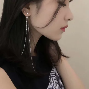 排鑽超長鍊條×後掛式不對稱耳環.avif