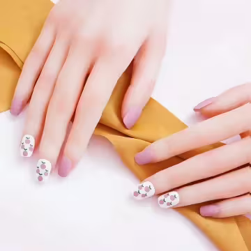 水蜜桃粉白霧面×穿戴式手指甲片×二十四入