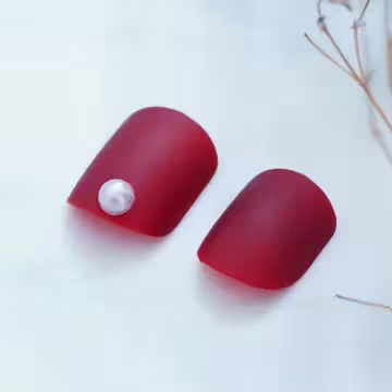 酒紅小珍珠霧面×穿戴式手指甲片×二十四入