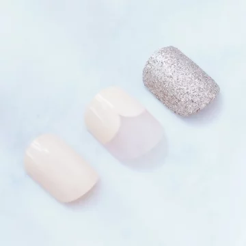 法式粉膚銀蔥亮面×穿戴式手指甲片×二十四入 .avif