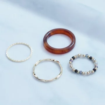 波西米亞串珠壓克力×四套件戒指組×共三色.avif
