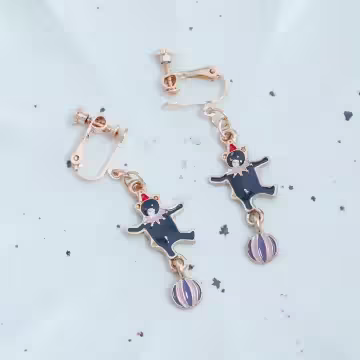 馬戲團小熊&times;吊墜螺旋耳夾&times;共二色