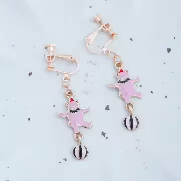 馬戲團小熊&times;吊墜螺旋耳夾&times;共二色