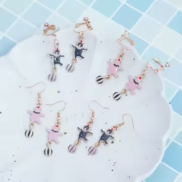 馬戲團小熊&times;吊墜螺旋耳夾&times;共二色