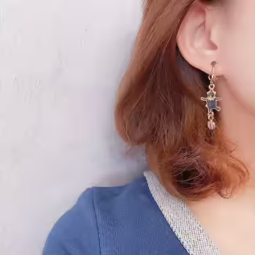 馬戲團小熊&times;吊墜螺旋耳夾&times;共二色