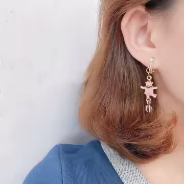 馬戲團小熊&times;吊墜螺旋耳夾&times;共二色