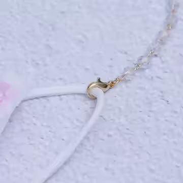 晶透水晶串珠×口罩防丟項鍊