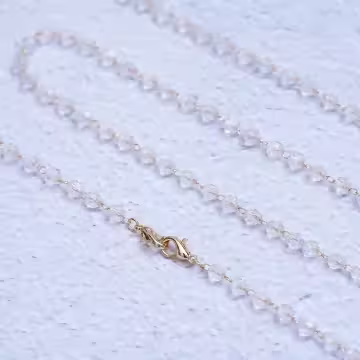 晶透水晶串珠×口罩防丟項鍊