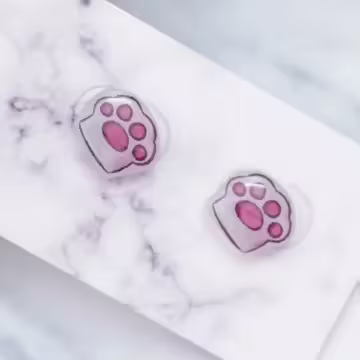 粉紅肉球×磁吸耳夾/裝飾小物