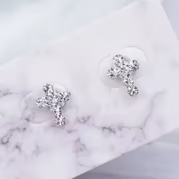 晶鑽十字架×磁吸耳夾/裝飾小物