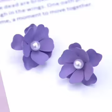 珍珠蕊紫花×吊墜耳環