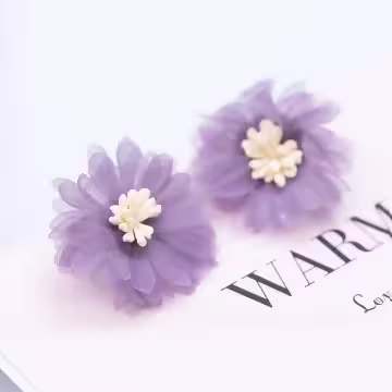 紫色野牡丹×吊墜耳環