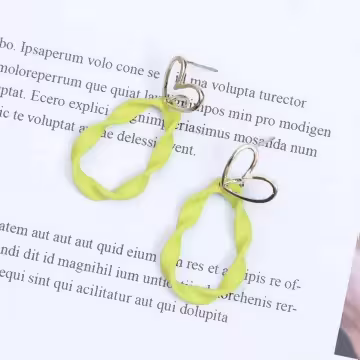 扭結綠圈圈愛心&times;吊墜耳環