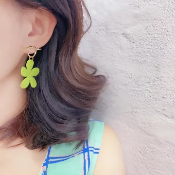 打結愛心小綠花×吊墜耳環.avif