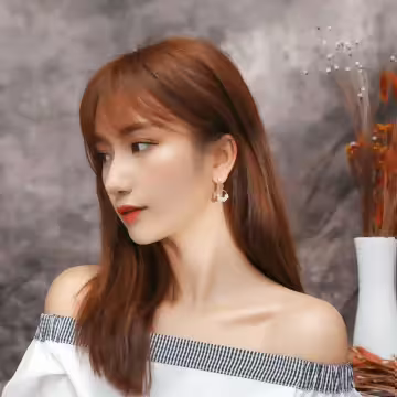 雙層晶鑽珍珠圓環×吊墜耳環