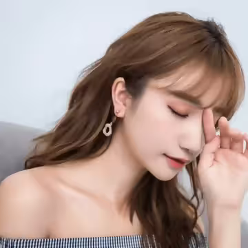 波浪圓環米咖撞色×螺旋耳夾