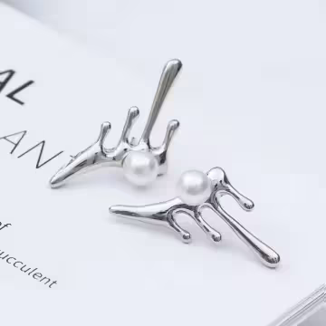 滴蠟珍珠×吊墜耳環