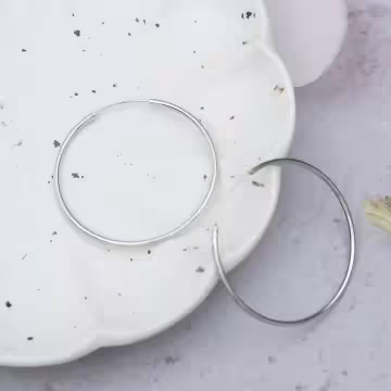 925銀針×極簡光面大圓圈×耳扣