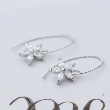 925銀針×鑲鑽五瓣花朵螺紋線勾×耳勾.avif