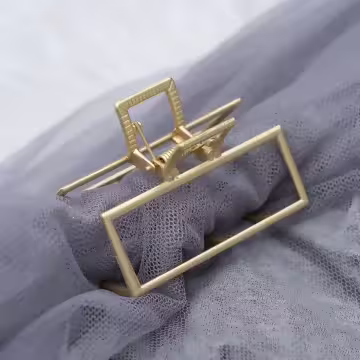 長方形金屬線框×鯊魚髮夾
