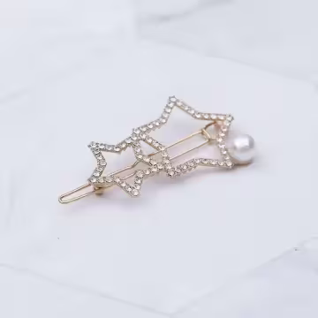 晶鑽滿天星蝴蝶花朵月亮×五套件髮夾組