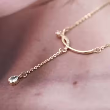 交織晶鑽垂墜水滴×鎖骨項鍊