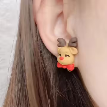 小麋鹿好萌×螺旋耳夾
