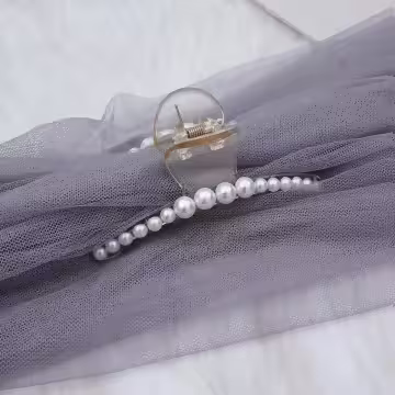 一字氣質珍珠×鯊魚髮夾