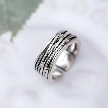 925銀飾×復古寬版麻花線條×開口戒指.avif