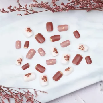 藏藍油彩金粉霧面×穿戴式手指甲片×二十四入 .avif