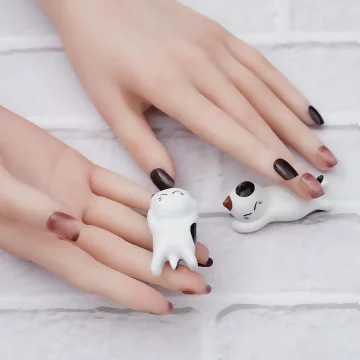 迷霧棕煙深咖亮面×穿戴式手指甲片×二十四入 .avif